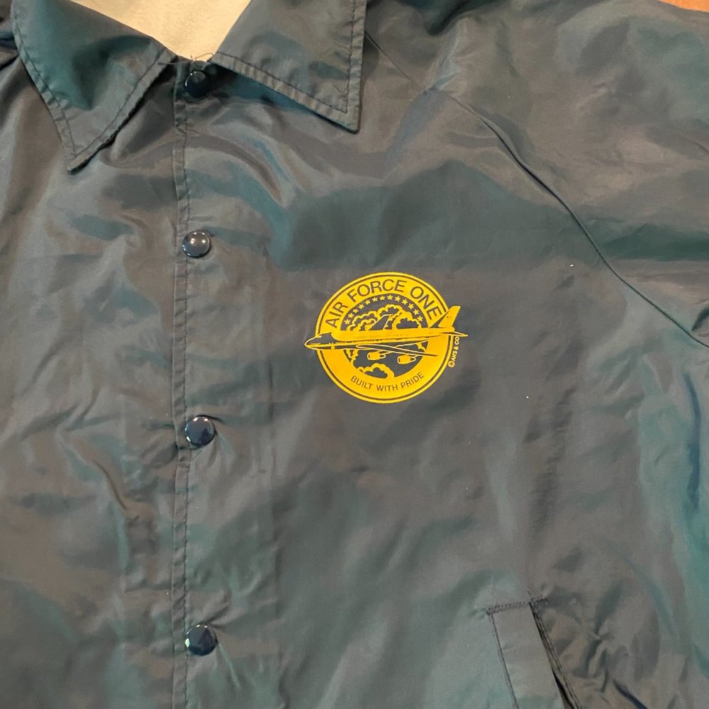 VINTAGE Air Force One Satin Jacket 80s Large USA - Picture 2 of 5